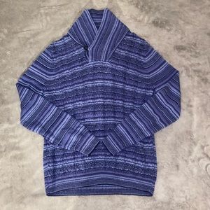 Vintage Perry Ellis Cotton Sweater Blue Medium